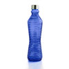 Botella de cristal 1 L Line azul turquesa